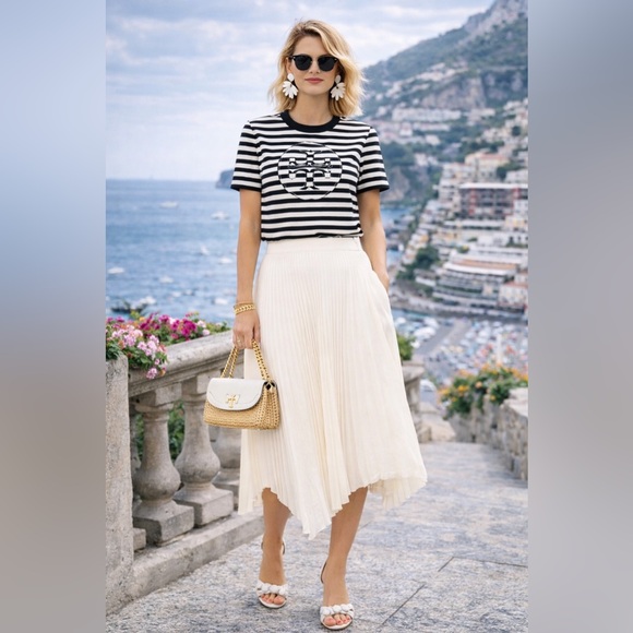 🎈SALE 🎈 Tory Burch Cotton t-shirt with Logo - Picture 1 of 12